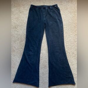 ZoozieLA Bell Bottoms Yoga Pants Denim Colored Black